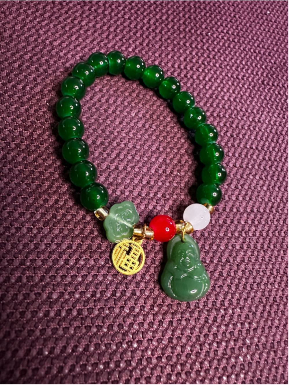 Green Jade Beaded Bracelet